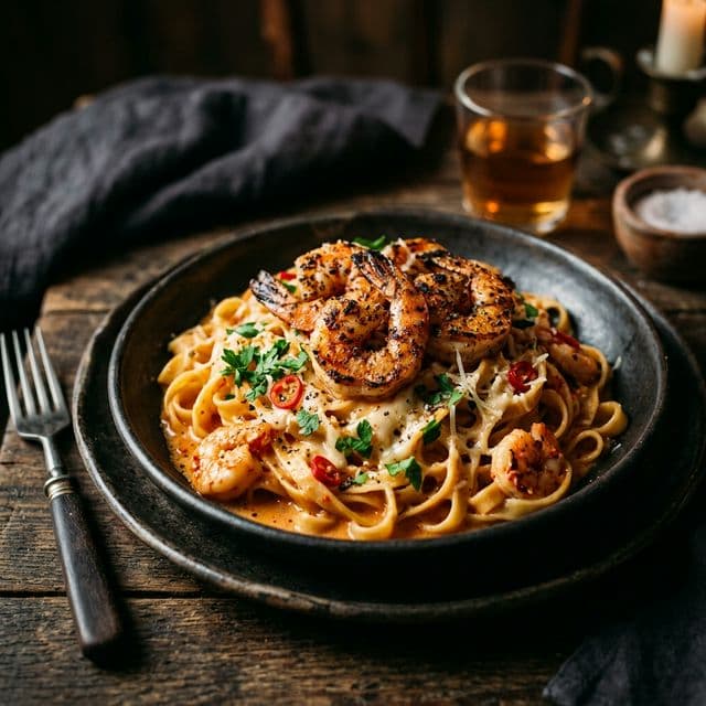 Spicy Prawn Cheesy Pasta